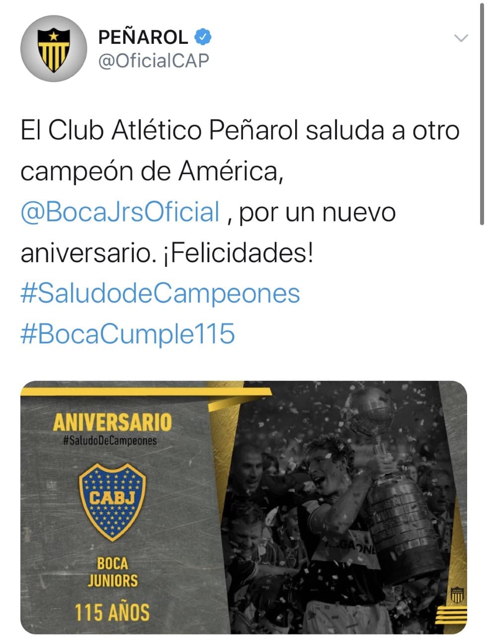 Aficionados y clubes alrededor del mundo celebraron el aniversario del Boca Juniors en su cuarentena.