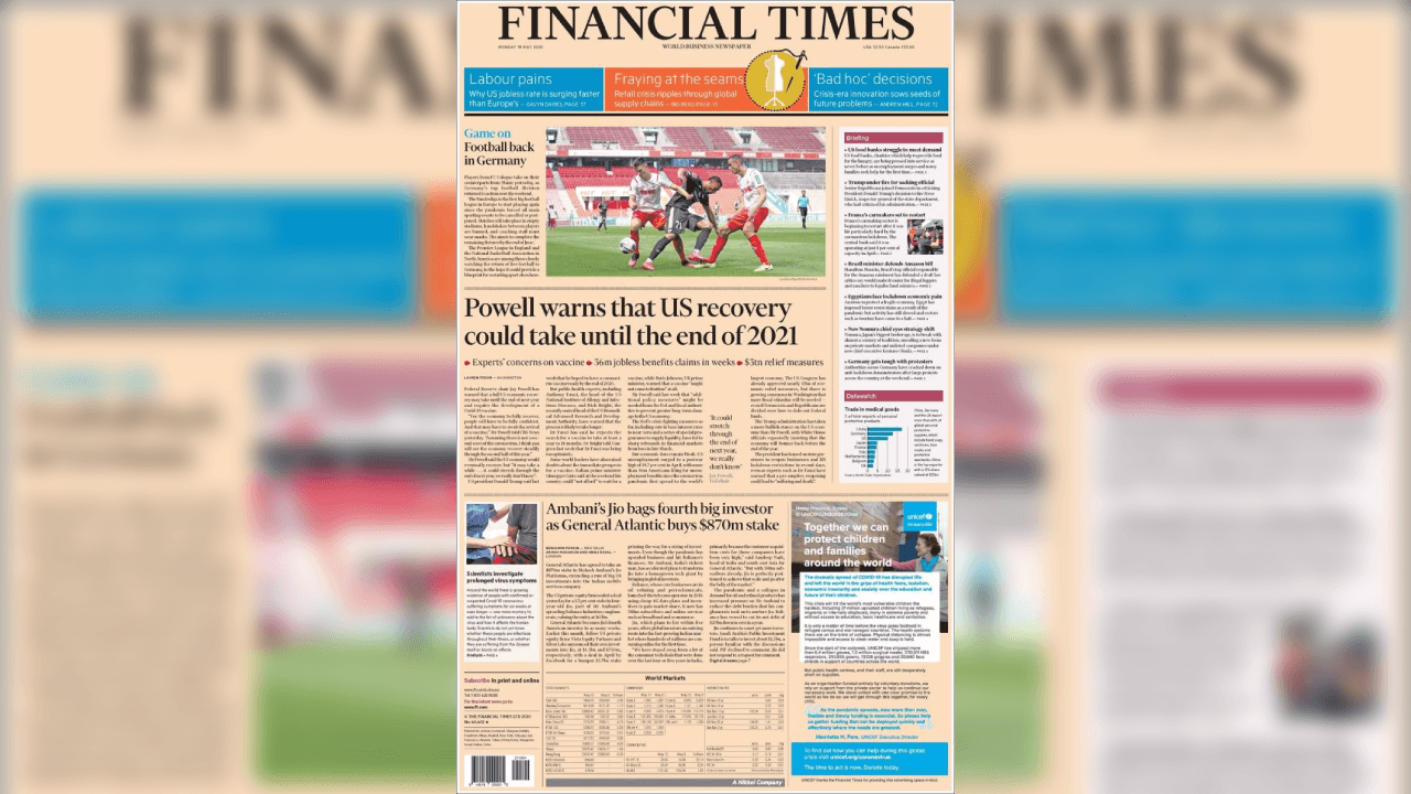 El mundo deportivo extraña la actividaad y las portadas de los diarios más imporotantes en el mundo ven una luz al final del túnel.