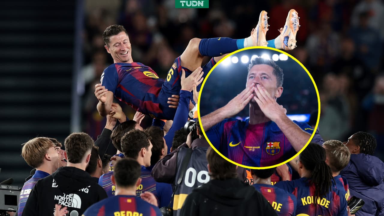 Dolorosa imagen: Lewandowski llora en su despedida del Camp Nou