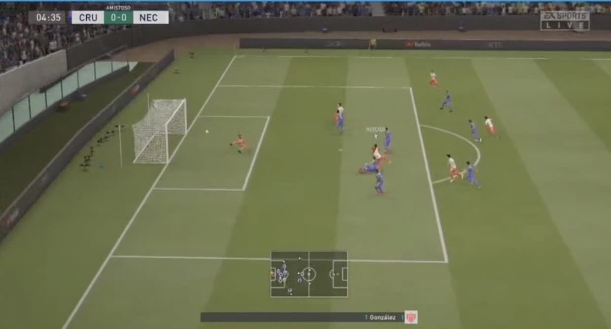 Cruz Azul no logra aguantar la ventaja y en la última jugada del partido Kevin Mercado se logra meter en el área de la Máquina para marcar el tanto del empate.