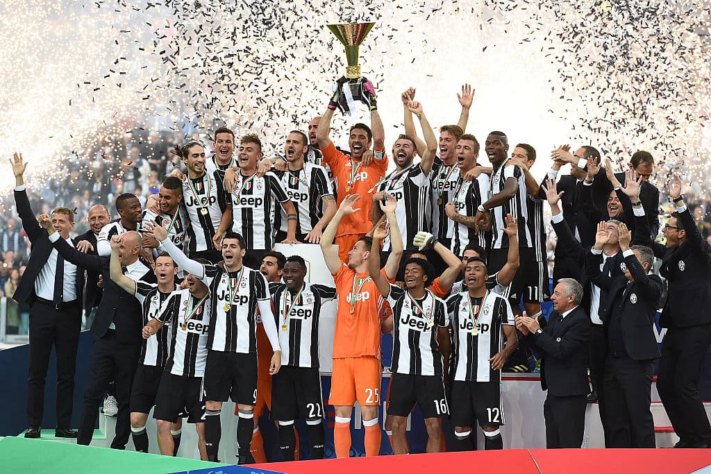 Juventus celebra el Scudetto.