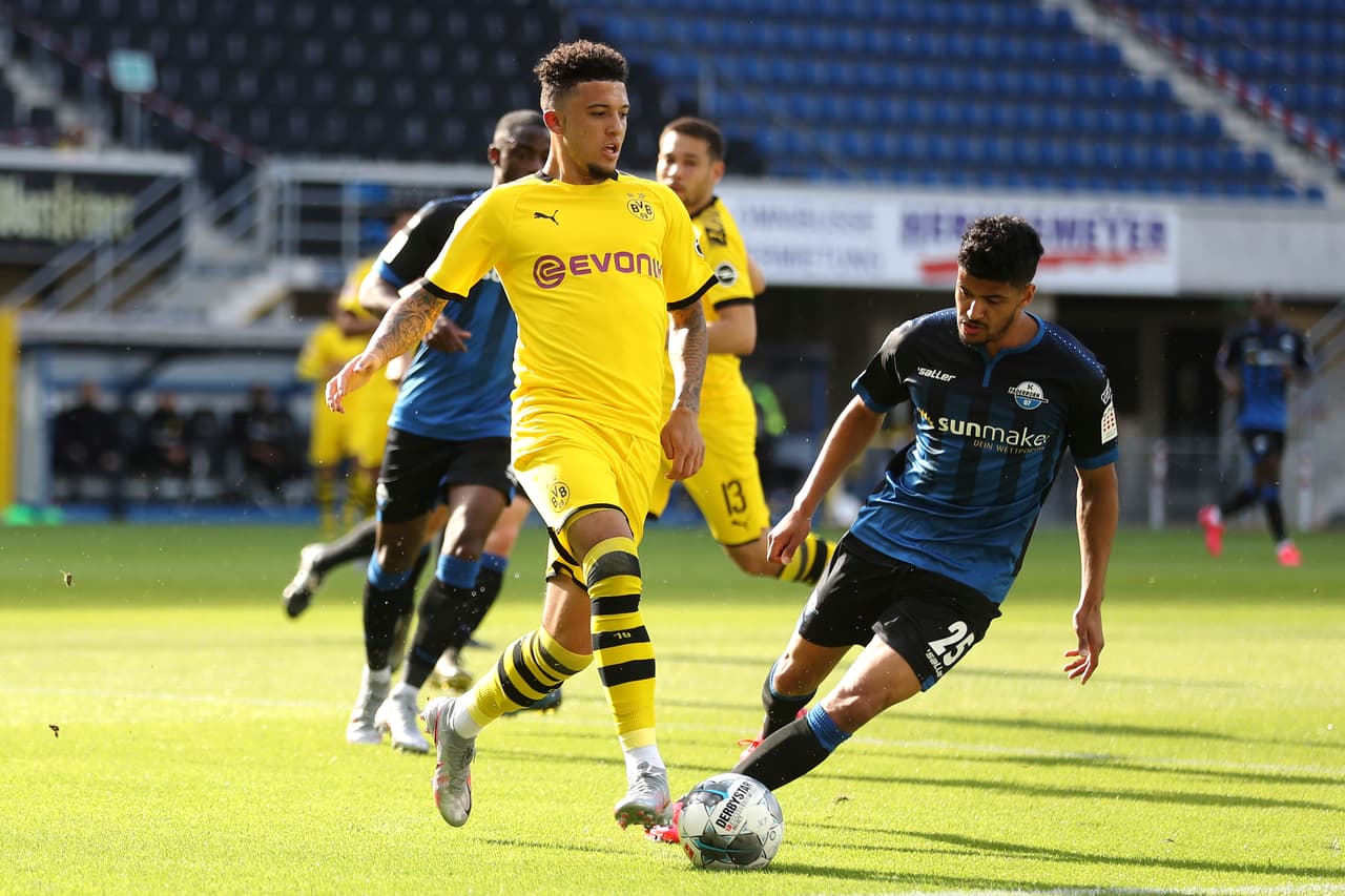 Jadon Sancho comienza a volver loco a Mohamed Drager, la historia de toda la tarde.