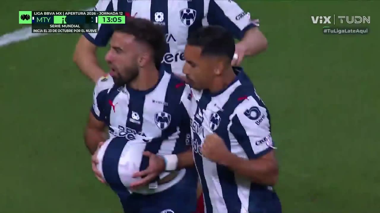 ¡Gol de Monterrey! Ocampos falla el penal pero Rossi aprovecha el rebote el 1-0