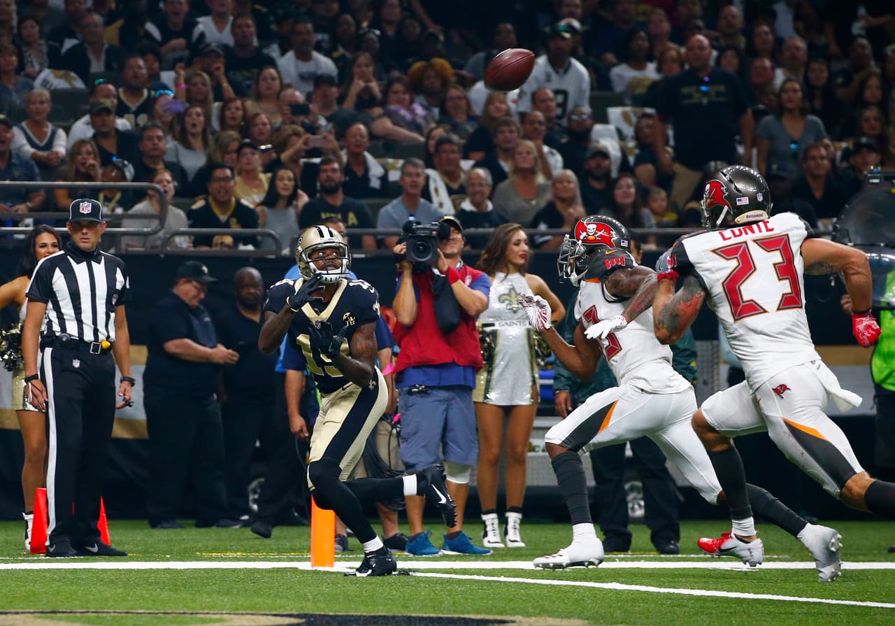 Uno de sus blancos favoritos esta tarde fue el receptor Michael Thomas, quien compiló 180 yardas en 16 recepciones con un pase de touchdown, el más largo de 35 yardas.