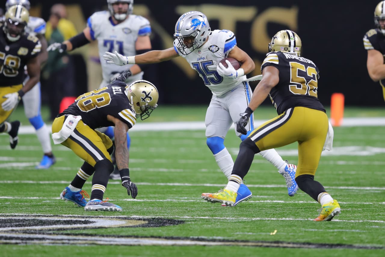 <b>Golden Tate – WR Detroit Lions </b>
<br>Otro equipo que ha dado mucho de qué hablar en esta campaña es Detroit que se ha embalado con cuatro victorias consecutivas y uno de sus estandartes es el rapídisimo Golden Tate. El receptor ex jugador de Seattle se ha conectado esta campaña con Matthew Stafford formando una dupla peligrosa y siendo un revulsivo para el ataque aéreo de los Leones. Tate logró 8 recepciones en Nueva Orleans para sumar 145 yardas y un touchdown en brillante escapada dejando atrás a los defensivos con base en su agilidad. Es una amenaza muy difícil de frenar en campo abierto.