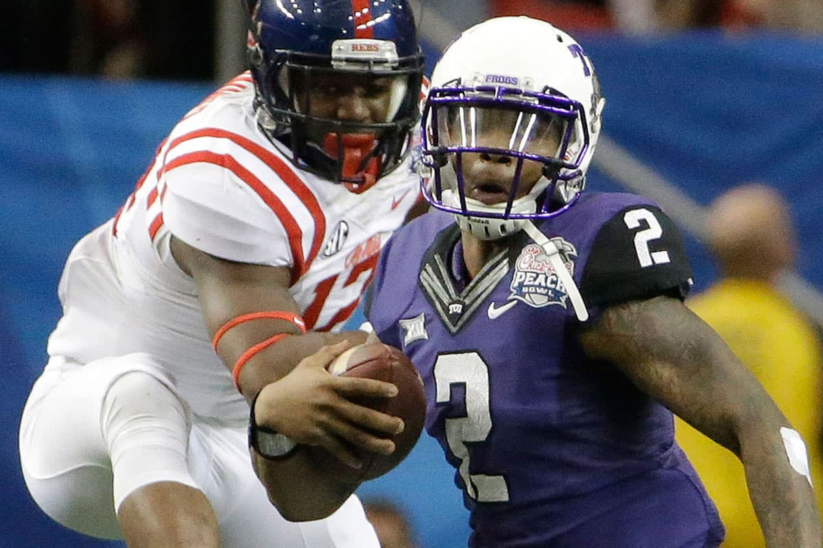 2. TCU ¿Por qué el rango?: Los Horned Frogs cuentan con el quarterback más dinámico del país en Trevone Boykin. Gary Patterson es uno de los mejores entrenadores del país, y un choque a final de temporada con su rival Baylor podría dares por el título de la conferencia Big 12 (Foto: NFL).