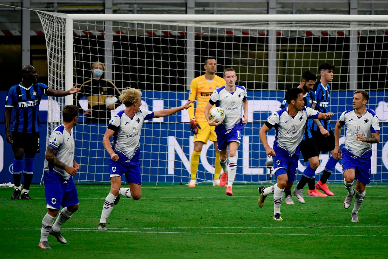 Morten Thorsby anotó el gol del descuento para Sampdoria, pero no fue suficiente para rescatar el empate.