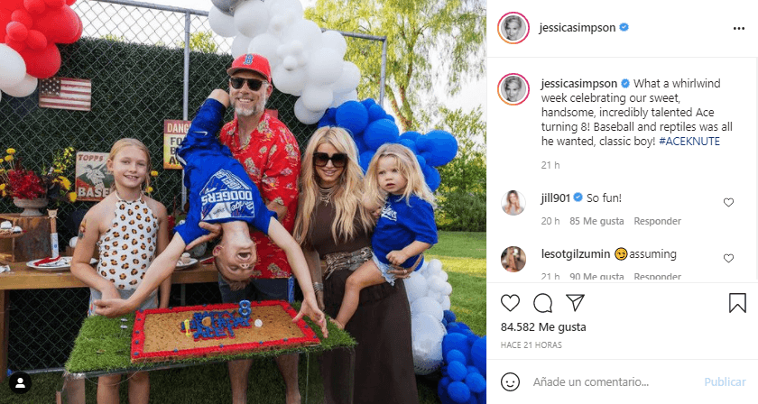 Jessica Simpson festejó doble, pues su hijo cumplió años el mismo día.