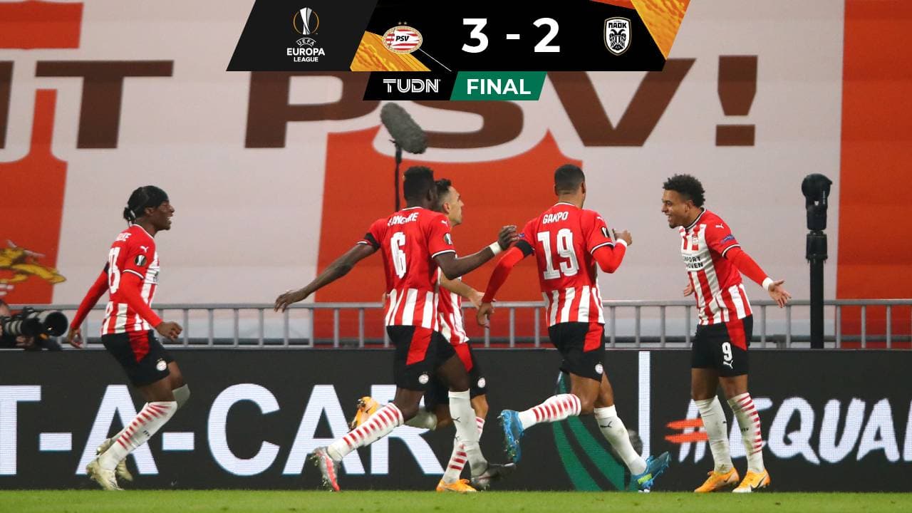 PSV Eindhoven logra voltereta ante PAOK en Europa League