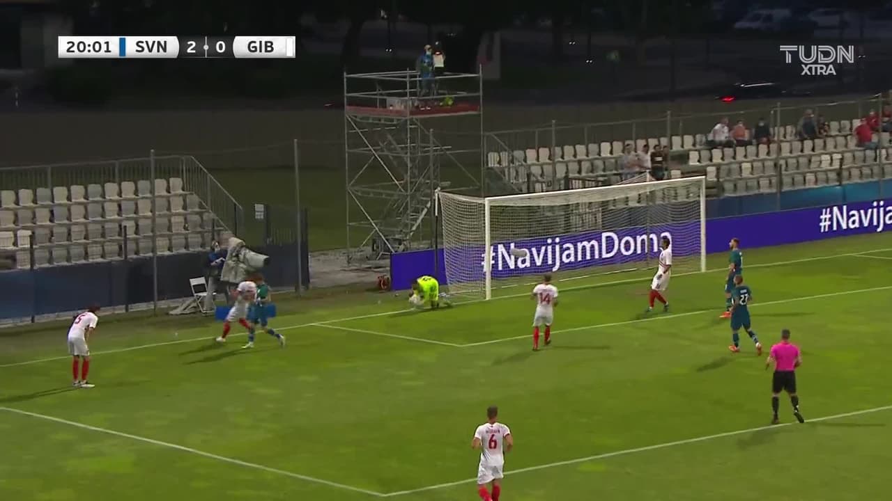 ¡GOL!  anota para Eslovenia. Josip Ilicic