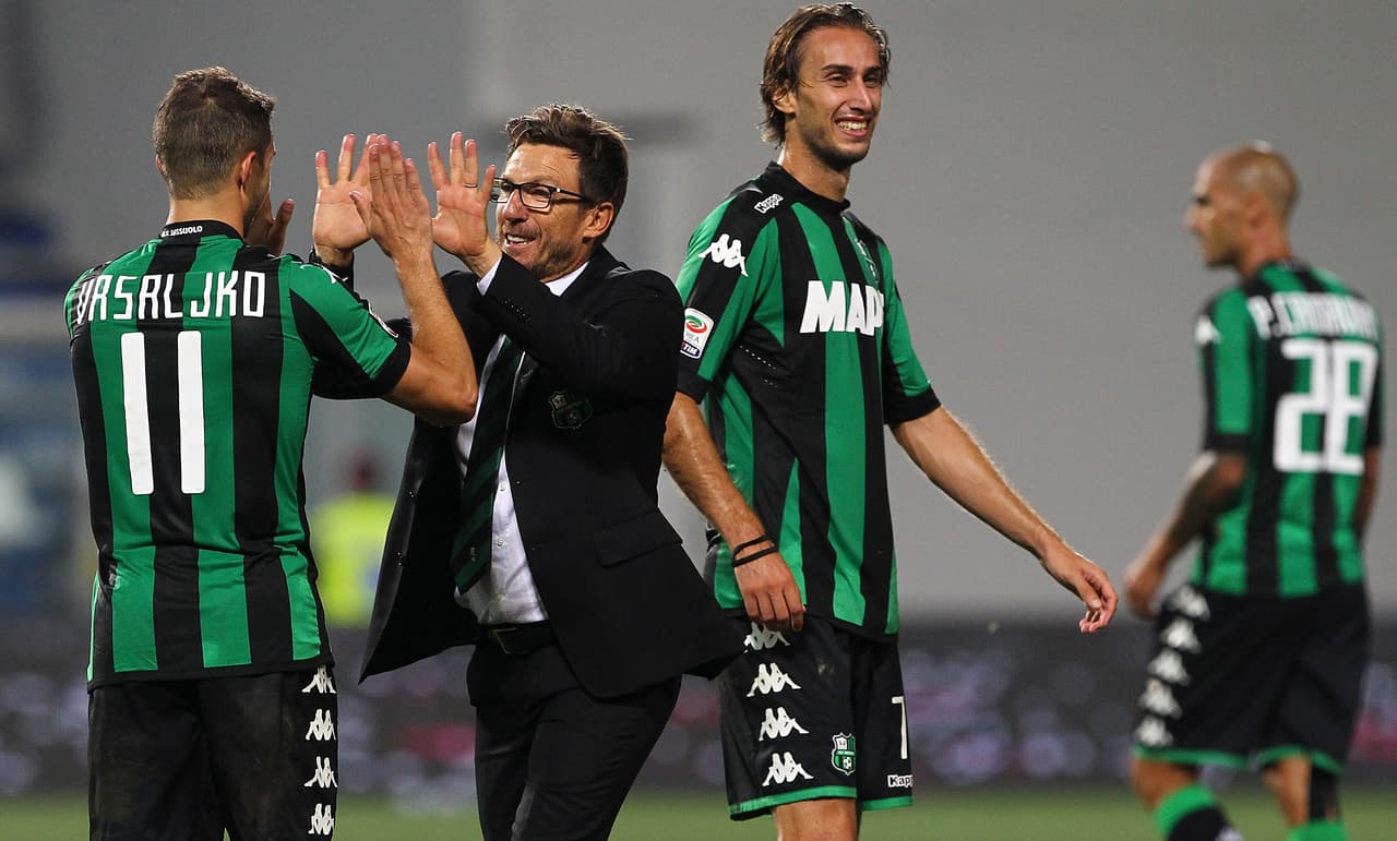 Con el Sassuolo en la Serie B, Di Francesco obró milagros: no solamente ascendió al equipo y lo salvó varias temporadas, también sacó buenos futbolistas como Simone Zaza o Sime Vrsaljko.