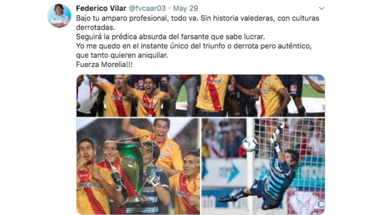 Federico Vilar lamentó la partida de Monarcas de Morelia y recordó algunas glorias que vivió con el equipo.