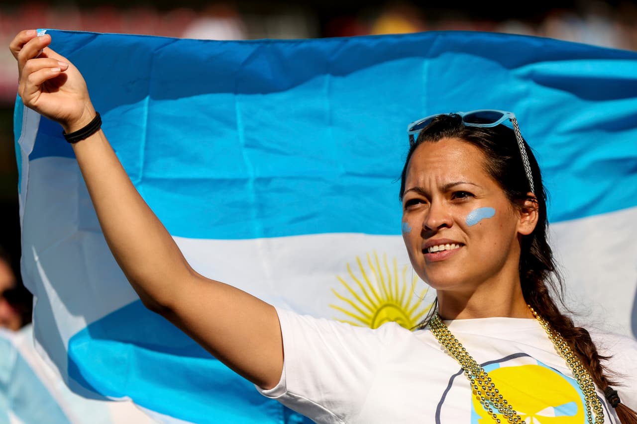 Una seguidora de la selección de Argentina en Foxborough, Massachusetts.