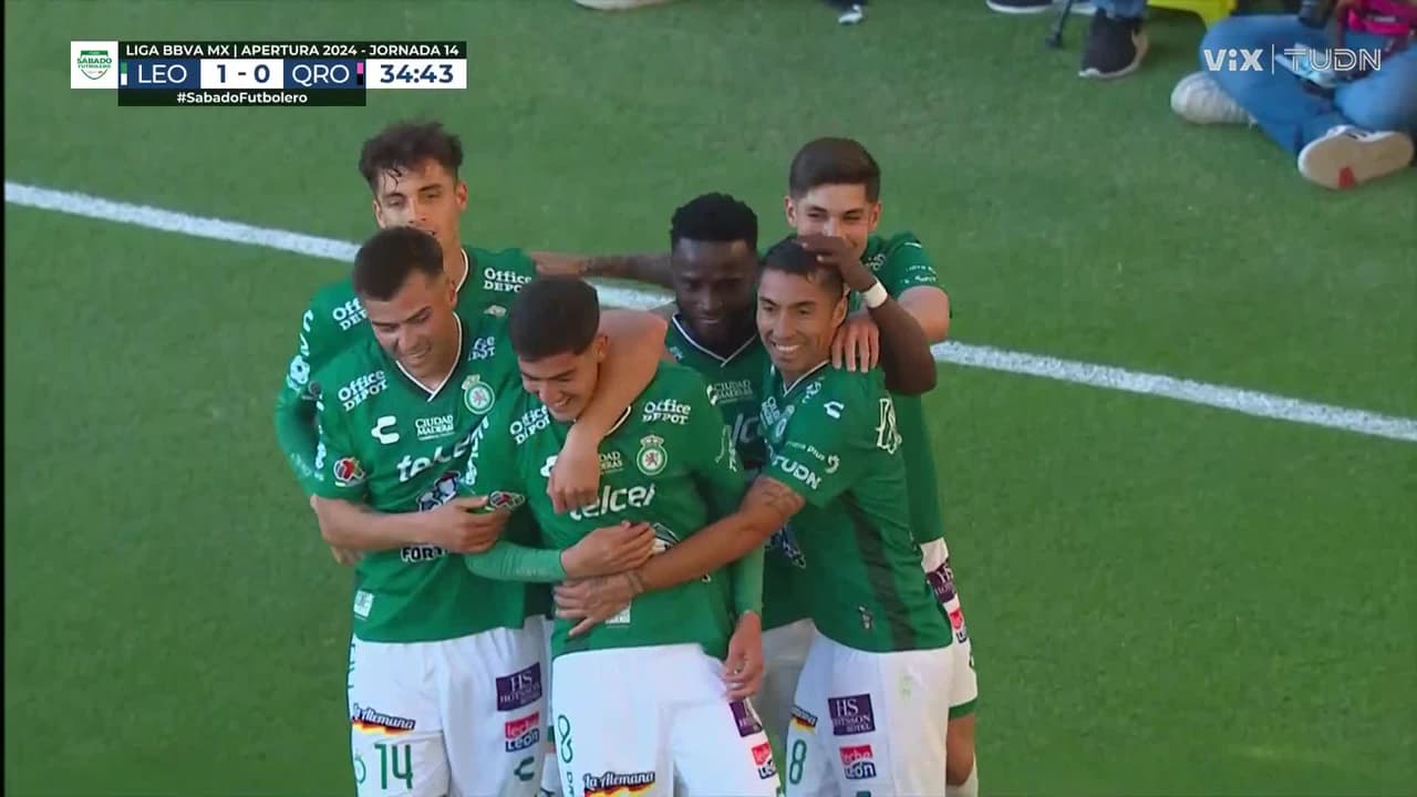 ¡Gol de León! Cabezazo de Ángel Estrada que se cuela al ángulo del arco