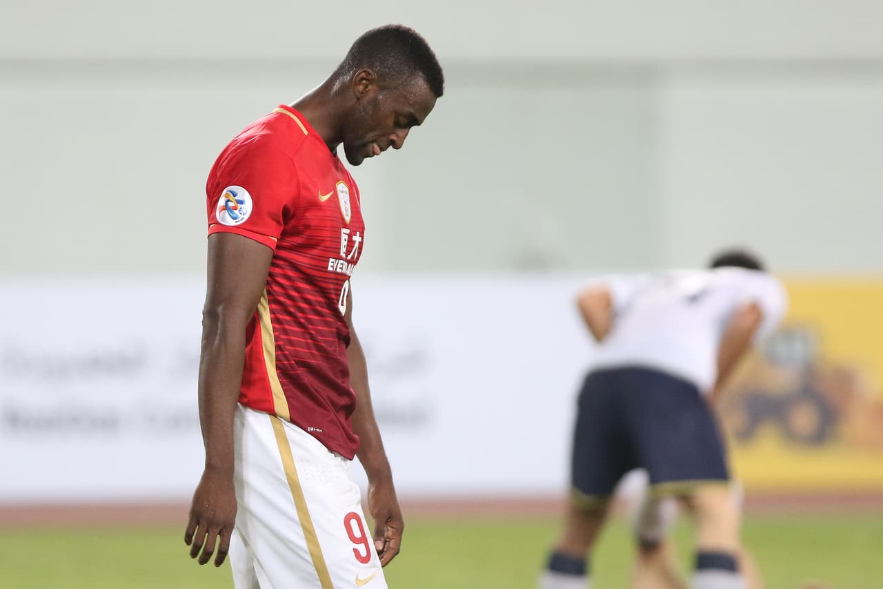 GUANGZHOU, CHINA - FEBRUARY 24: Jackson Martinez of Guangzhou Evergrande reacts during the Asian Champions League match between Guangzhou Evergrande and Pohang Steelers at Tianhe Sports Center on February 24, 2016 in Guangzhou, China. (Photo by Zhong Zhi/Getty Images)