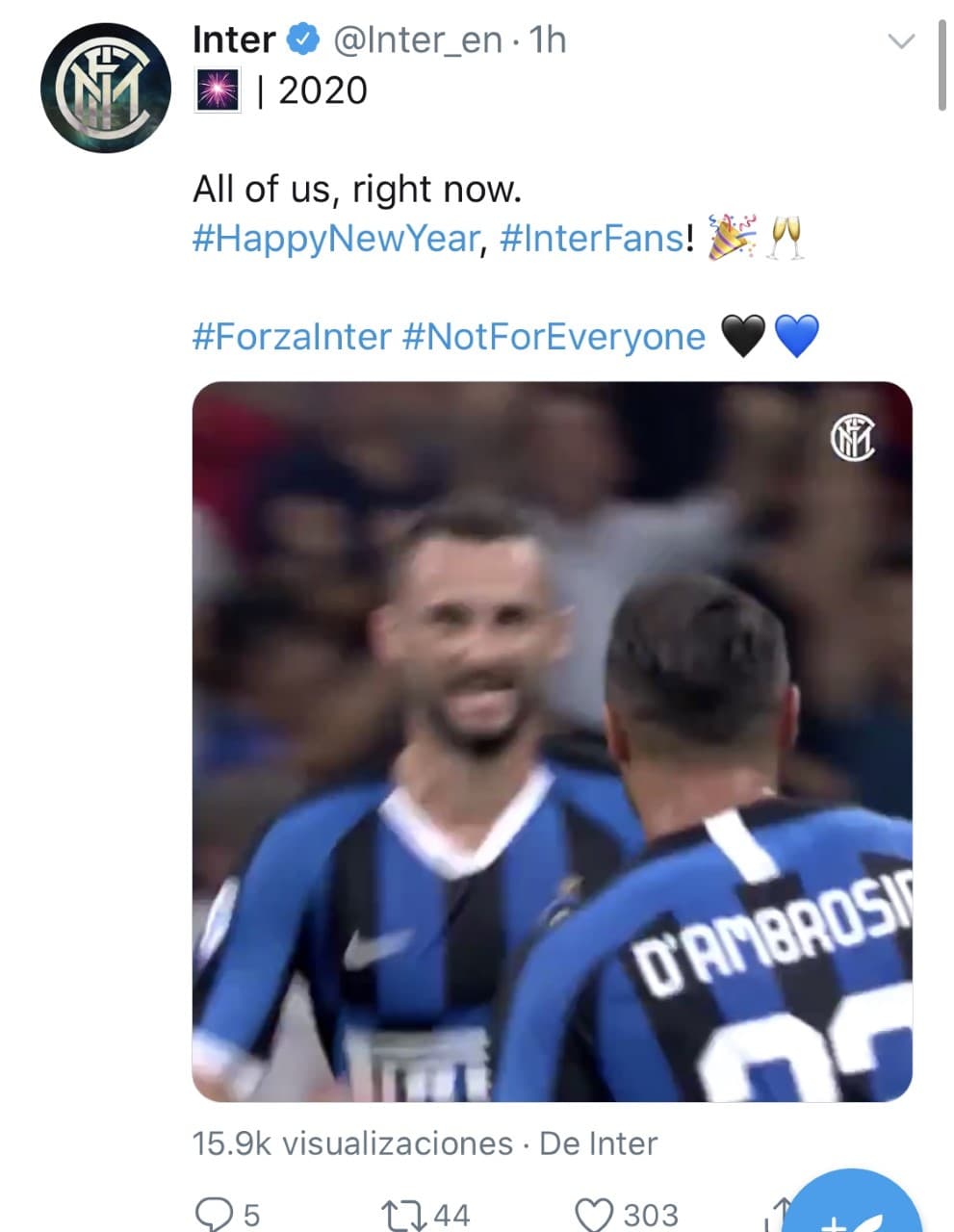 Jugadores entrenadores y clubes desean un gran 2020 a todos sus aficionados.