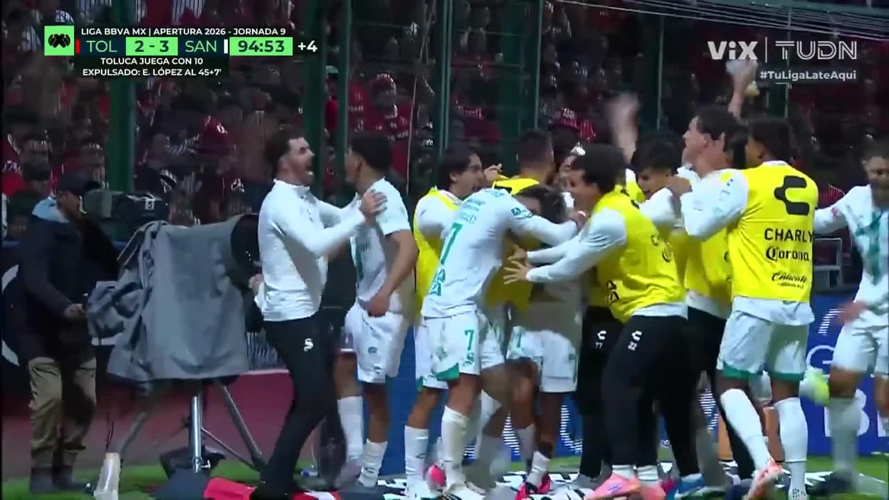 ¡Remontada lagunera en el Infierno! Santos le da la vuelta al Toluca