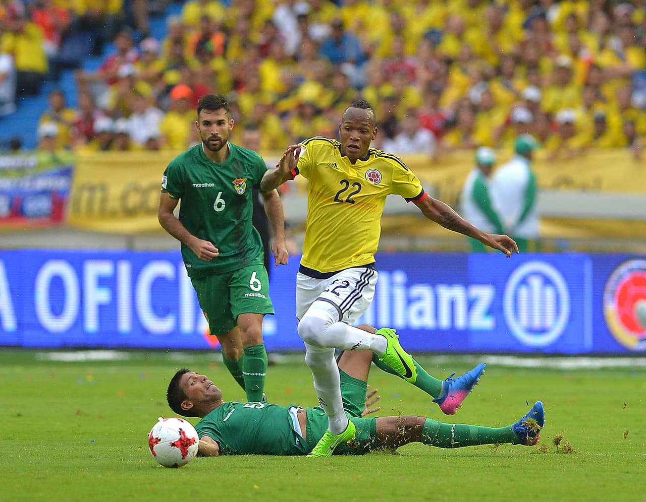 Luis Quiñones (Colombia), de Tigres U.A.N.L., en su debut oficial con la selección mayor de su país. Entró por Muriel, quien salió lesionado.
