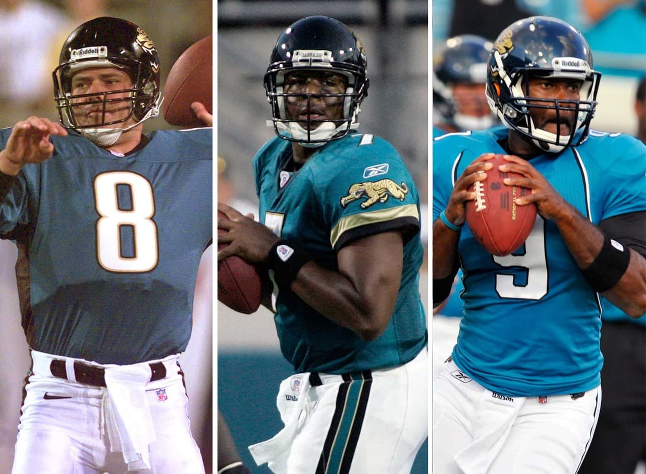 #31 JACKSONVILLE JAGUARS: Mark Brunell, Byron Leftwich, David Garrard (AP-NFL).