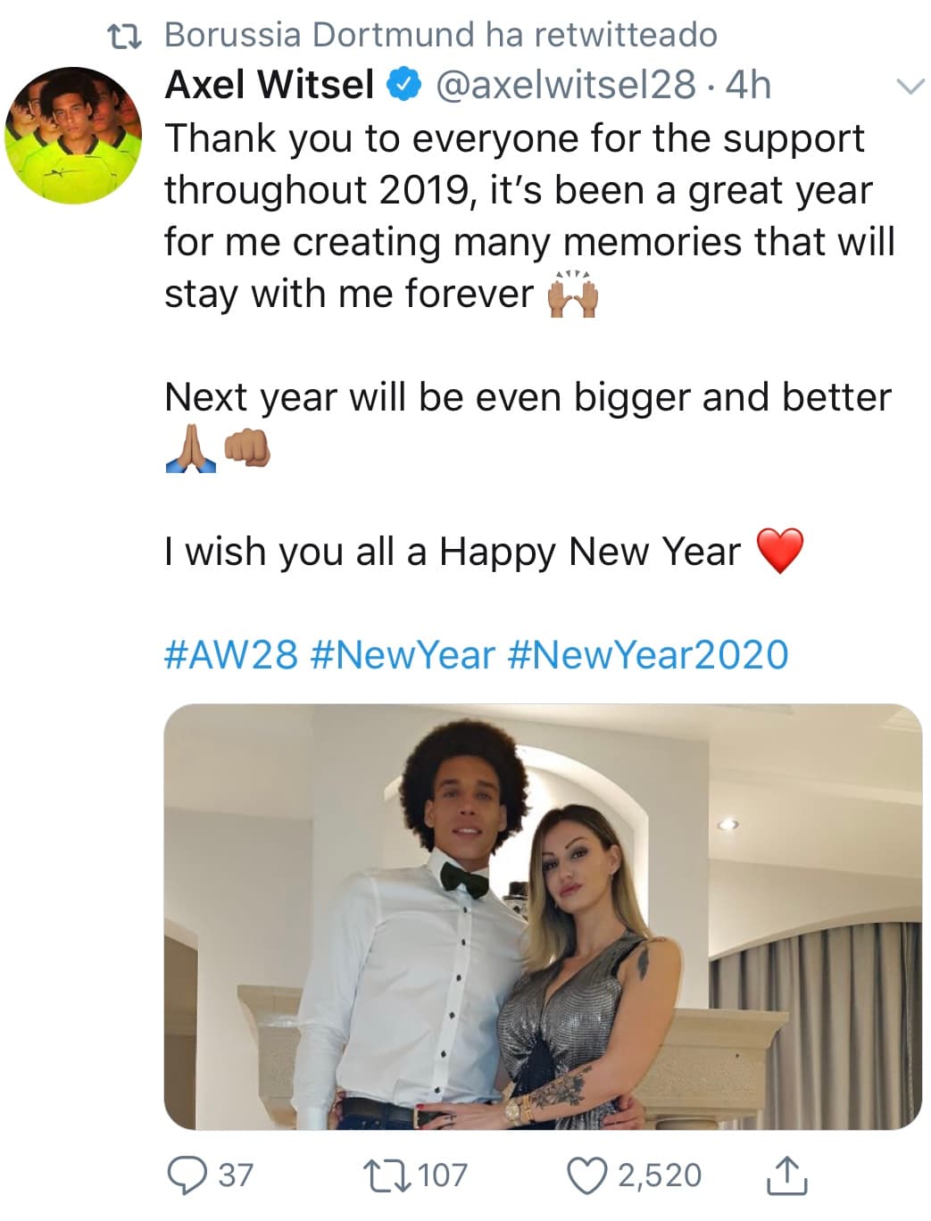 Jugadores entrenadores y clubes desean un gran 2020 a todos sus aficionados.