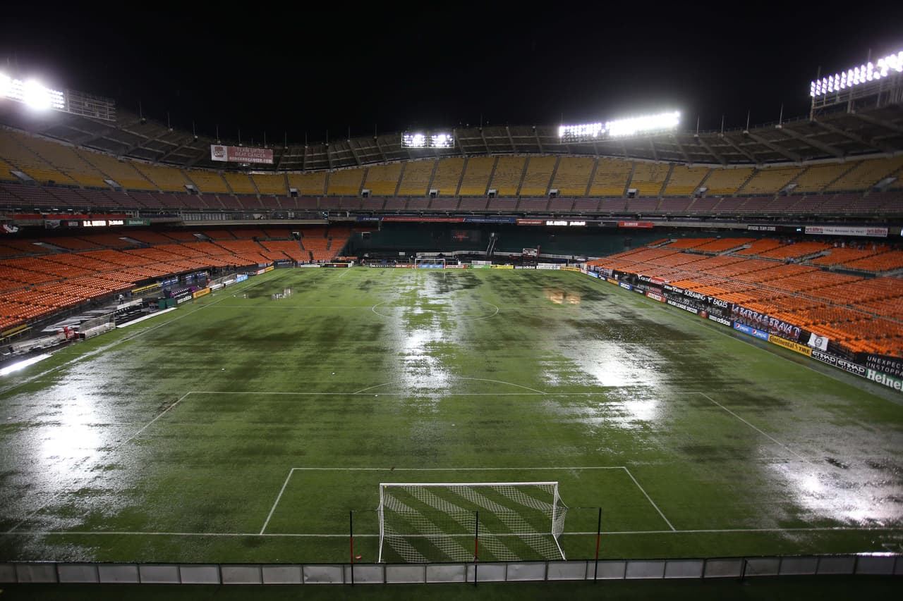 Aug 12, 2017; Washington, DC, USA; A general view of the field after the game between Real Salt Lake and D.C. United was called in the 29th minute due to weather at Robert F. Kennedy Memorial Stadium. Mandatory Credit: Geoff Burke-USA TODAY Sports