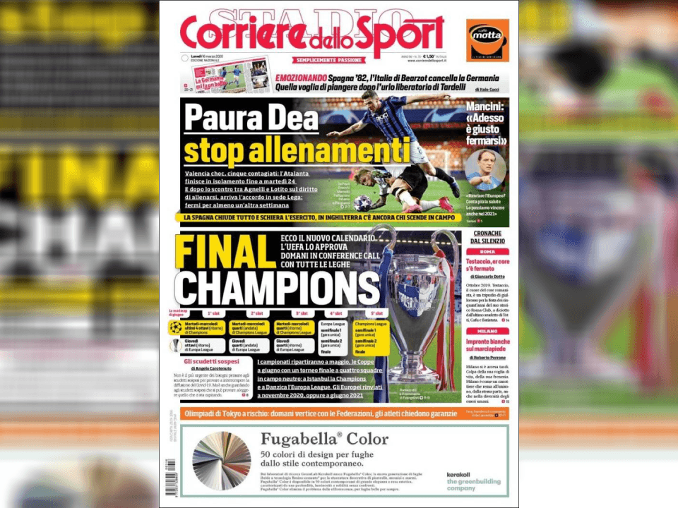 Titulares italianos.