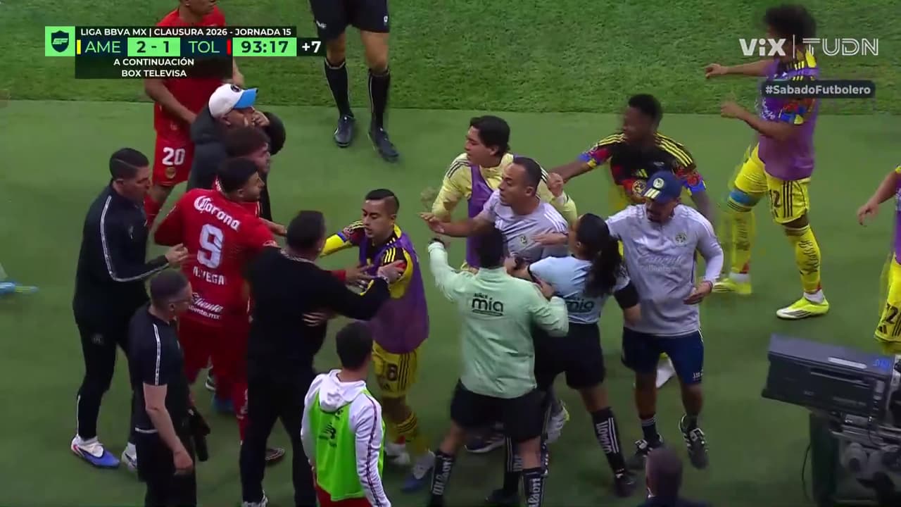 ¡Está tenso el encuentro entre América y Toluca por esta acción!