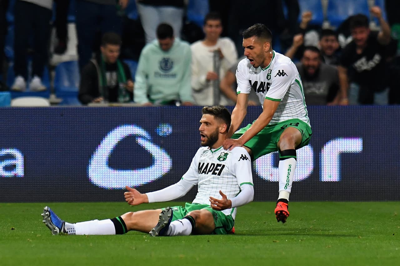 Domenico Berardi le dio el 1-0 al Sassuolo al minuto 19, jugando como visitante en su propio estadio por las obras en la casa del Atalanta.