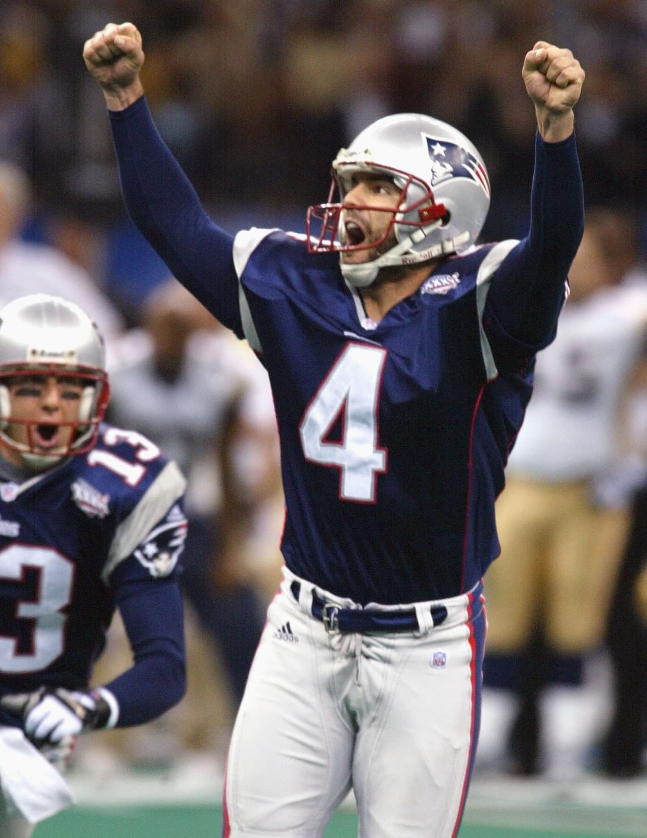 Pateador de goles de campo - Adam Vinatieri (New England Patriots) [Super Bowls XXXI (Perdedor), XXXVI (Ganador), XXXVIII (Ganador), XXXIX (Ganador)] (Indianapolis Colts) [Super Bowls XLI (Ganador), XLIV (Perdedor)]