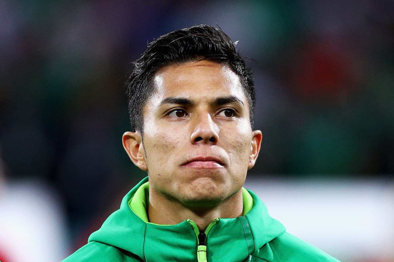 SOCHI, RUSSIA - JUNE 21: Carlos Salcedo of Mexico lines up prior to the FIFA Confederations Cup Russia 2017 Group A match between Mexico and New Zealand at Fisht Olympic Stadium on June 21, 2017 in Sochi, Russia. (Photo by Buda Mendes/Getty Images)