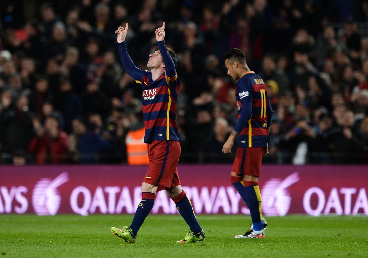 Asi festejaría Messi el empate conseguido con un tiro libre. No cabe duda que el argentino está en un gran nivel y quizás en su mejor versión.