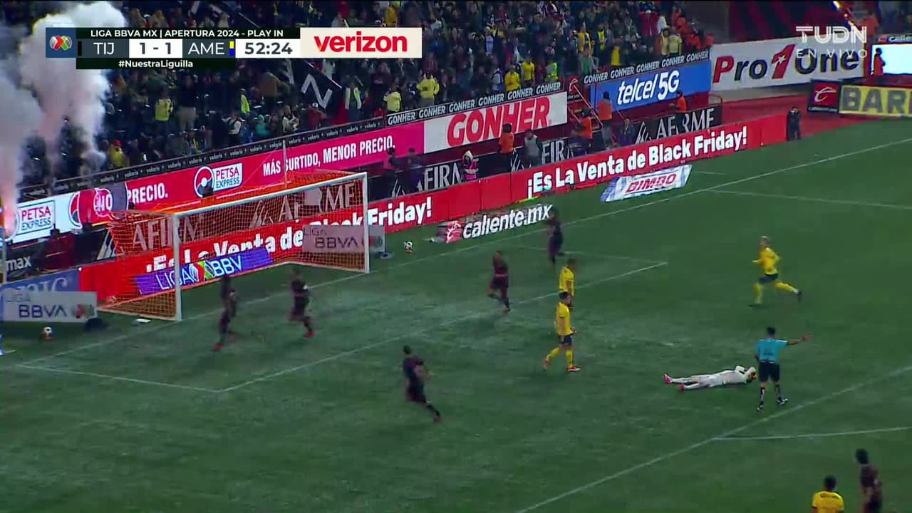¡Gol de Tijuana! Poco le duro el gusto al ave. La Pantera no perdona el errorsote de Isra Reyes