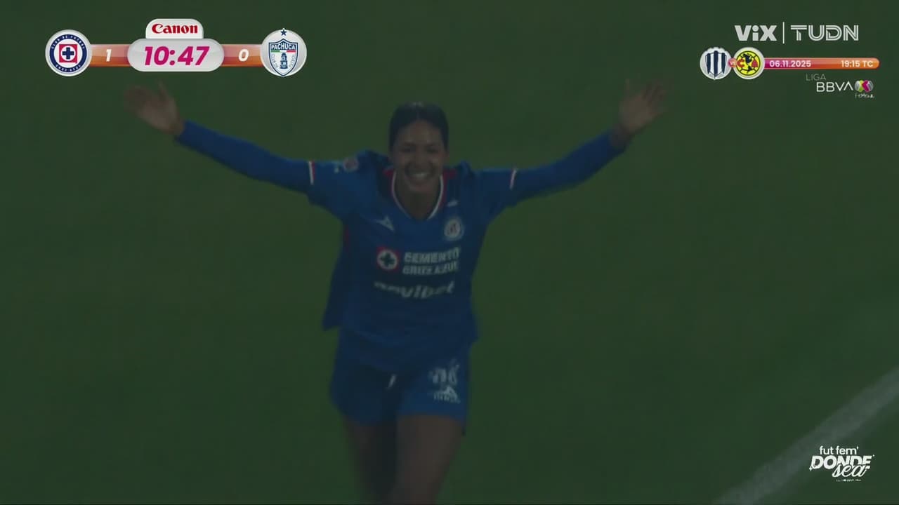 ¡Cruz Azul abre el marcador! Remate de cabeza de Chaverín