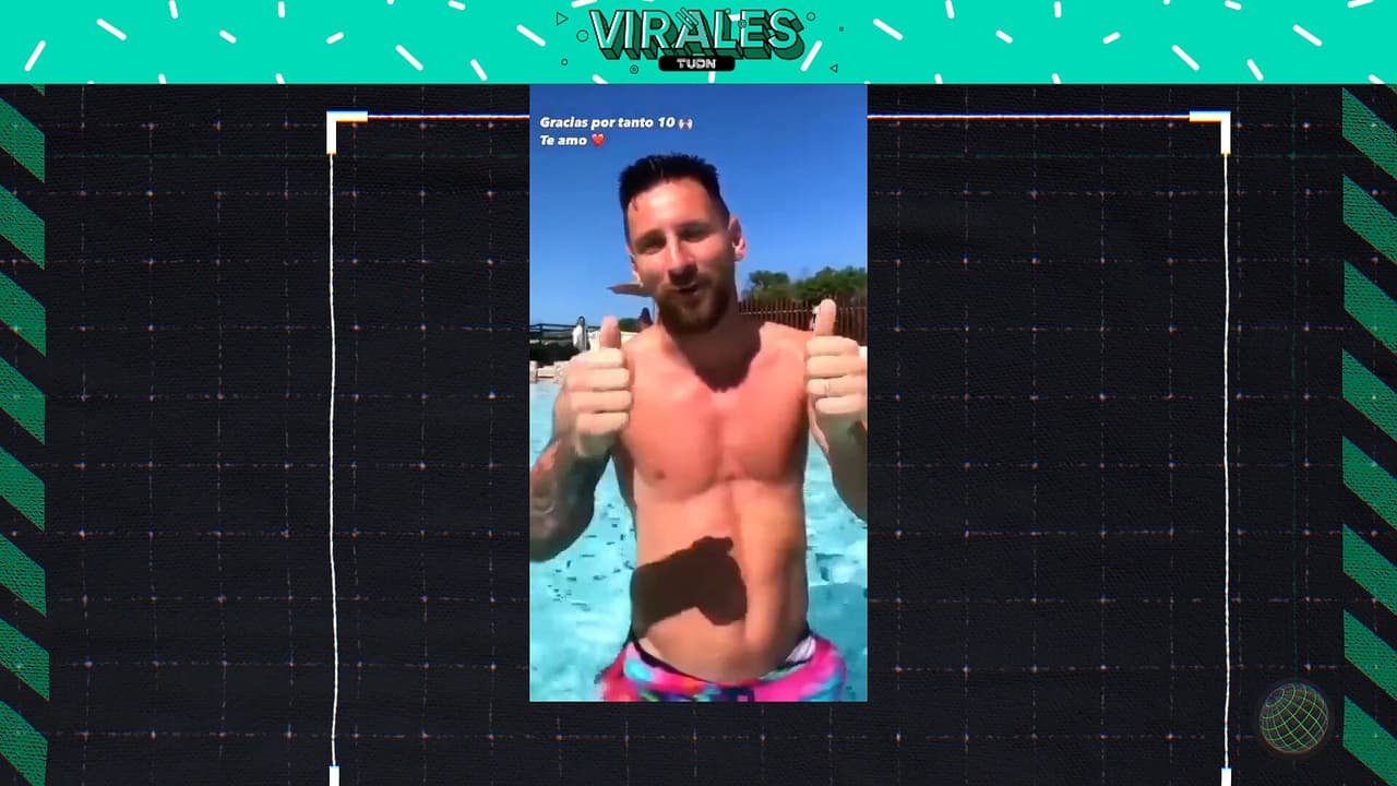 Así fue la épica reacción de Messi cuando fan lo graba en alberca