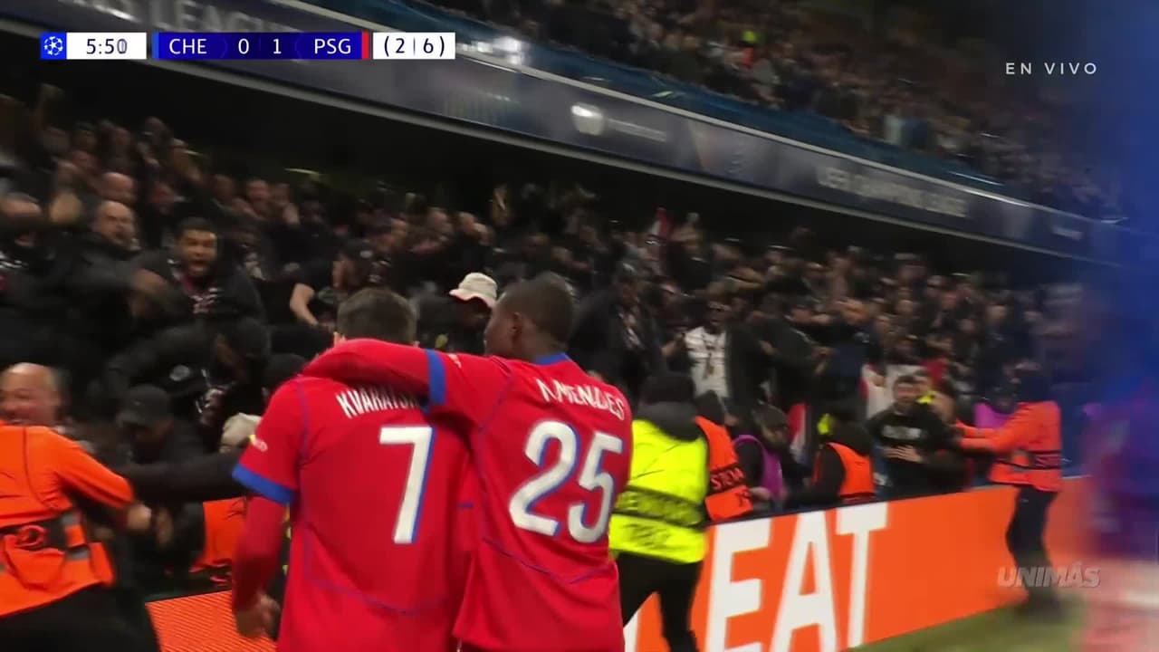 ¡Kvaratskhelia abre el marcador! PSG pega primero ante Chelsea en Champions League