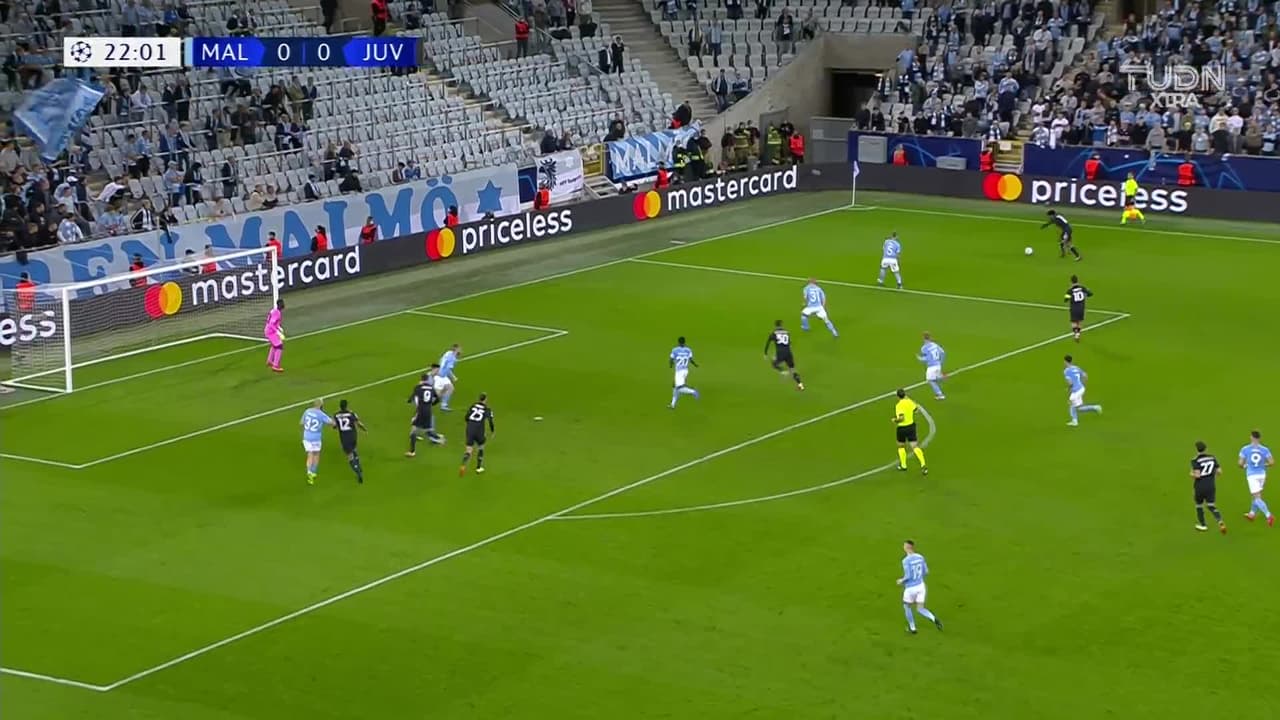 ¡Gol de la Juve! Alex Sandro abrió el marcador ante Mälmo