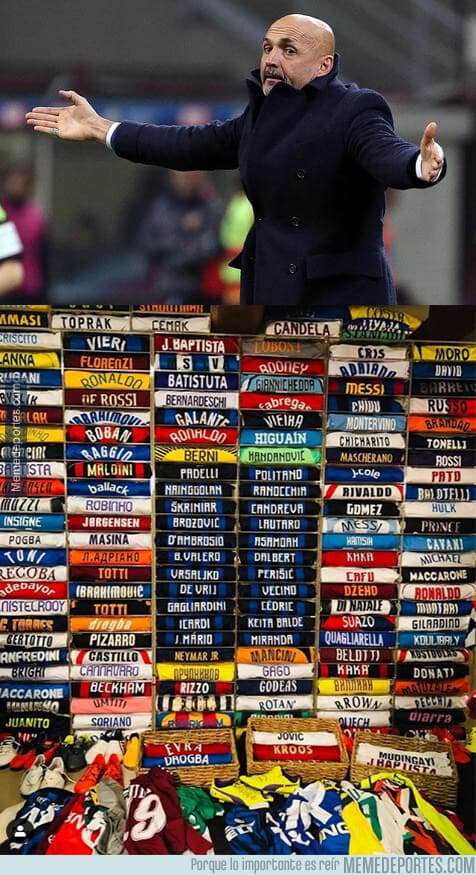 La colección de camisetas de Spalletti.