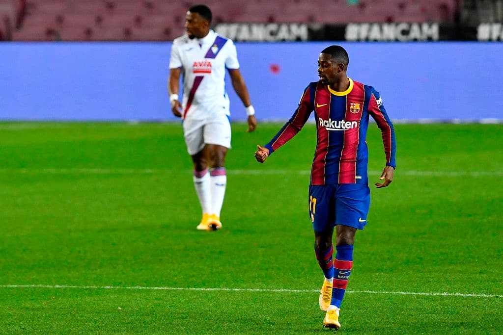 El Barcelona, sin Messi, iguala marcador ante el Eibar. Kike García le daba el triunfo a su equipo con gol al 57, pero fue Ousmane Dembelé quien salvó a los blaugranas y empató al minuto 67, durante la Jornada 16 de LaLiga.