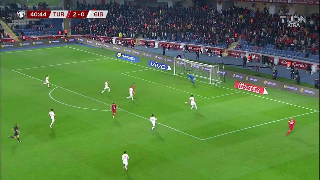 Ya es goleada: Dervisoglu marca su doblete y pone el 3-0 sobre Gibraltar