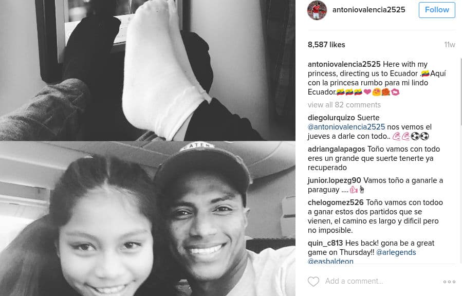 El ecuatoriano 'toño' Valencia con su hija