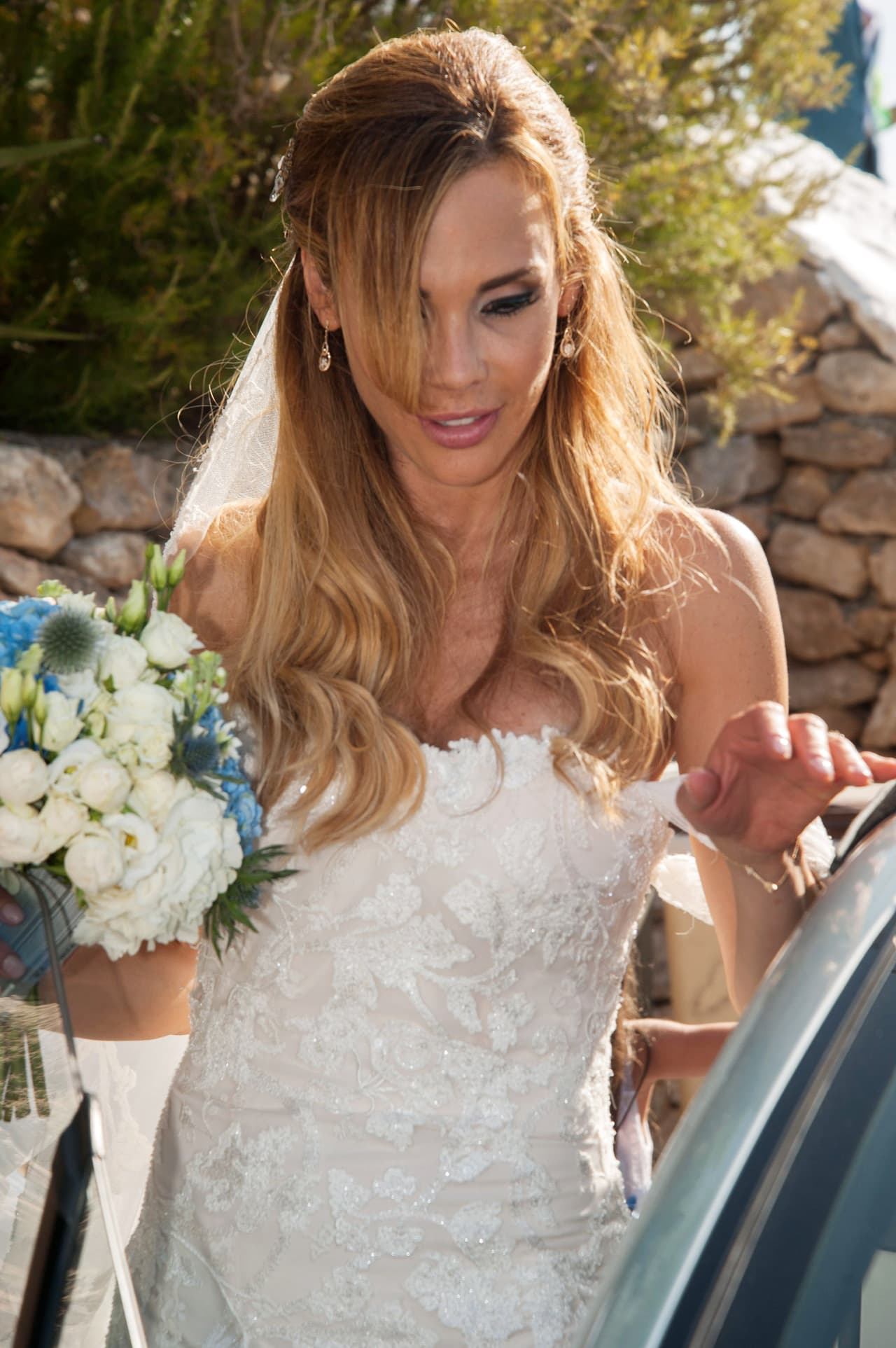 IBIZA, SPAIN - JULY 08: Karla Mora gets married with Mexican goalkeeper Guillermo Ochoa on July 8, 2017 in Ibiza, Spain. (Photo by Europa Press/Europa Press via Getty Images)