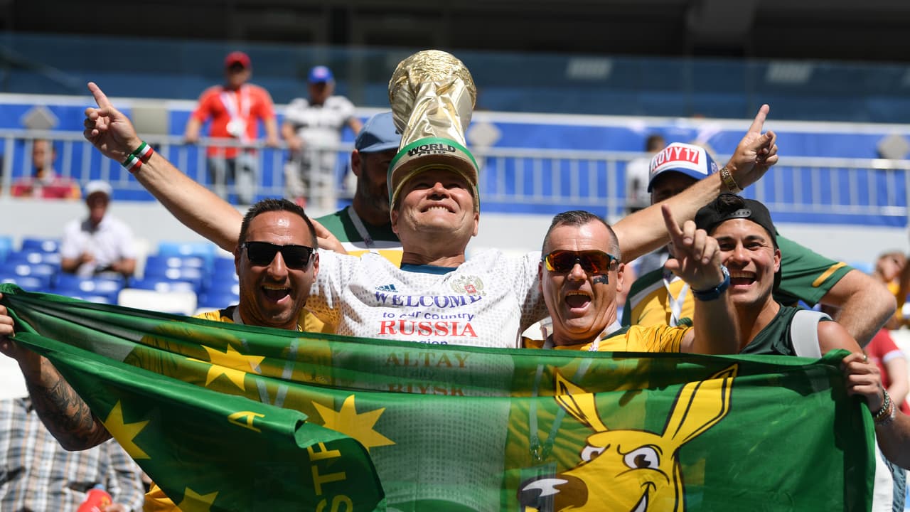 Los fanáticos pusieron todo su colorido y buena energía para el partido entre Dinamarca y Australia por el grupo C, en su segunda aparición en el Mundial de Rusia 2018.