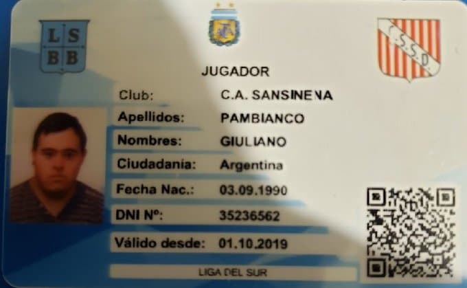 Pambinco tiene ficha como jugador del Sansinena.