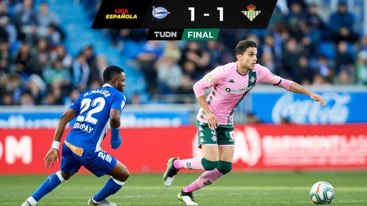 Con Diego Lainez y Guardado en el campo, Betis gana un punto ante el Alavés