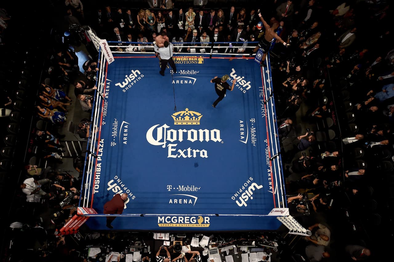 LAS VEGAS, NV - AUGUST 26: Badou Jack celebrates after winning by TKO in the fifth round of his WBA light heavyweight championship bout against Nathan Cleverly on August 26, 2017 at T-Mobile Arena in Las Vegas, Nevada. (Photo by Josh Hedges/Zuffa LLC/Zuffa LLC via Getty Images )