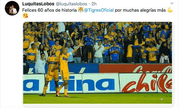 Equipos como Arsenal, Olympique y sus adversarios del futbol mexicano conmemoran y felicitan a los Tigres tras su fundación en 1960.