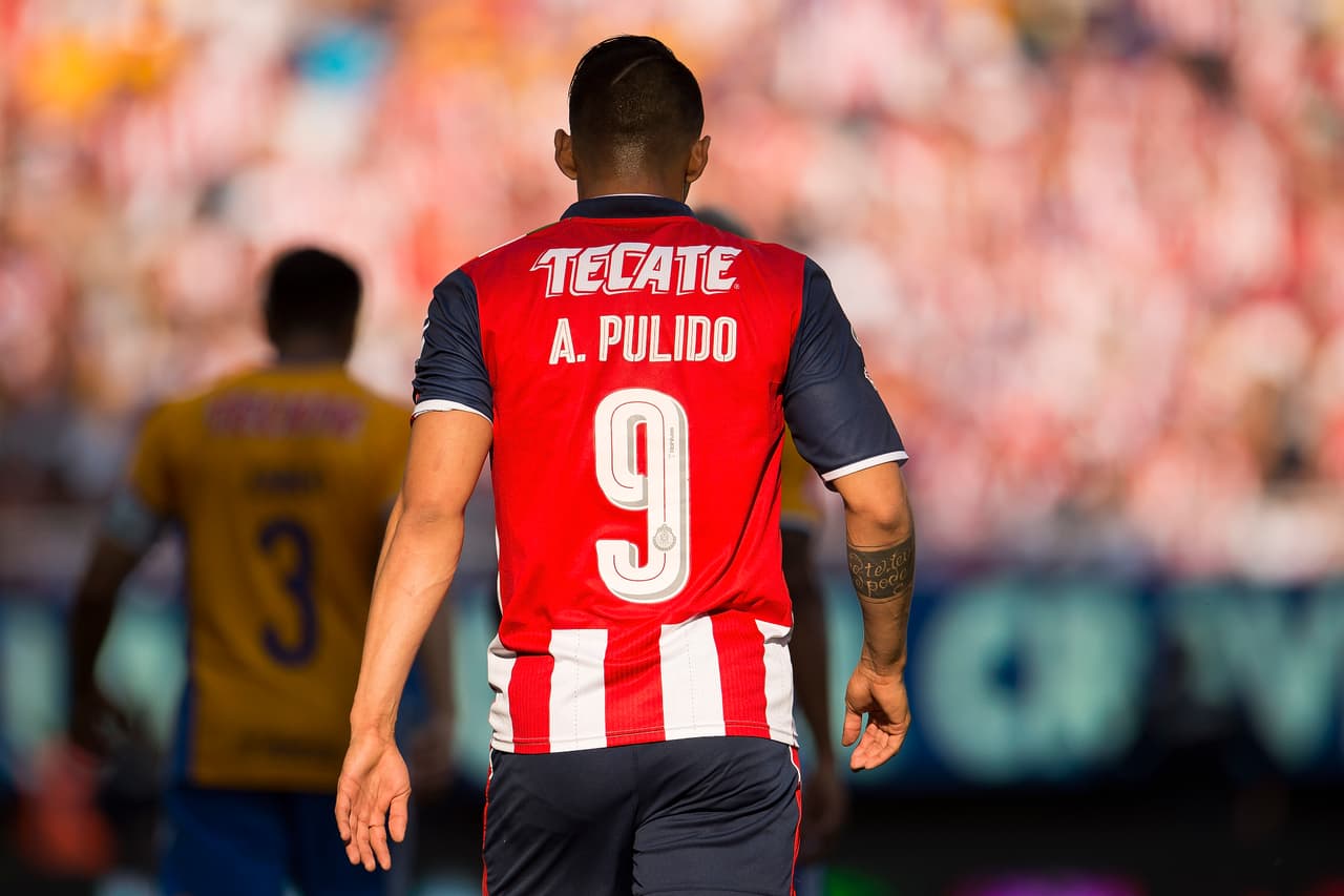 Action photo during the match Guadalajara vs Tigres UANL, corresponding to the Final of the League BBVA Bancomer MX of the Tournament Clausura 2017, in the Chivas Stadium, in the photo: Foto de accion durante el partido Guadalajara vs Tigres UANL, correspondiente a la vuelta de la Final de la Liga BBVA Bancomer MX del Torneo Clausura 2017, en el Estadio Chivas, en la foto: Alan Pulido Chivas 28/05/2017/MEXSPORT/Osvaldo Aguilar
