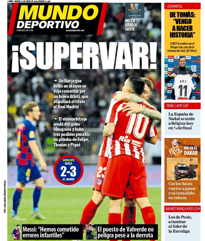 Sorpresiva eliminación del Barcelona en la Supercopa encuentra razón en el VAR.