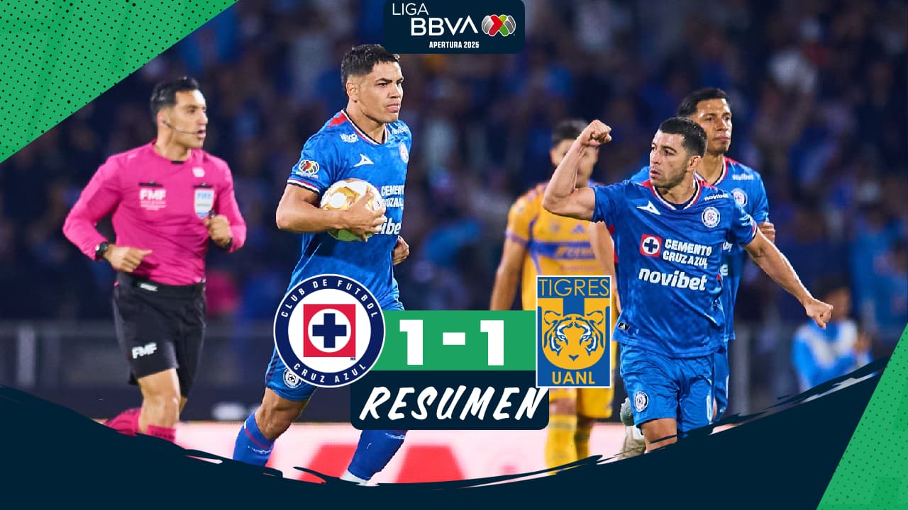 Cruz Azul rescata el empate frente a Tigres y dejan todo para el partido de vuelta