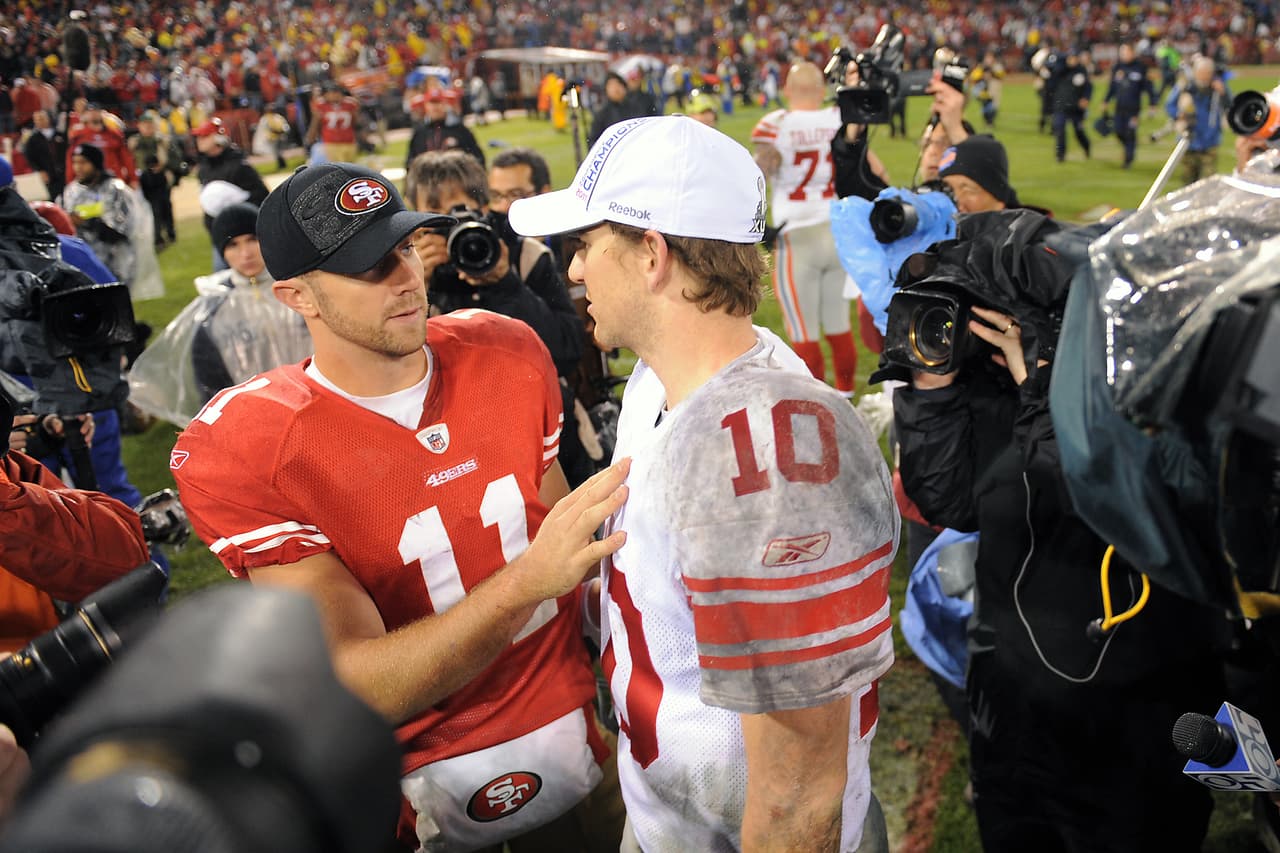 Además, en el Juego por el Campeonato de la NFC, Carson Palmer y Cam Newton tendrán a penas el tercer enfrentamiento por un boleto al Super Bowl entre dos quarterbacks seleccionados primeros globales en un Draft. John Elway y Vinny Testaverde se enfrentaron en el Jets-Broncos de la AFC en 1998, mientras que Eli Manning y Alex Smith lo hicieron en el Giants-49ers de la NFC en 2011.